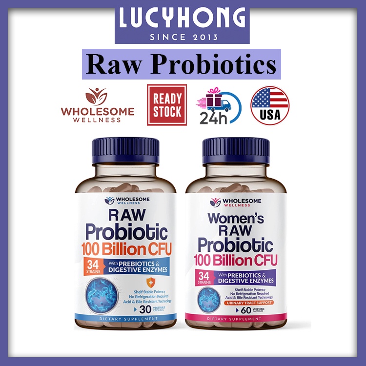 Wholesome Wellness Dr Formulated Raw Probiotic 100 Billion CFU for Men ...