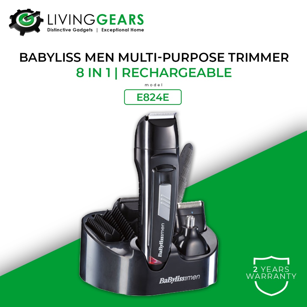 Babyliss Men Multi-Purpose Rechargeable Cordless Trimmer Shaver E824E ...