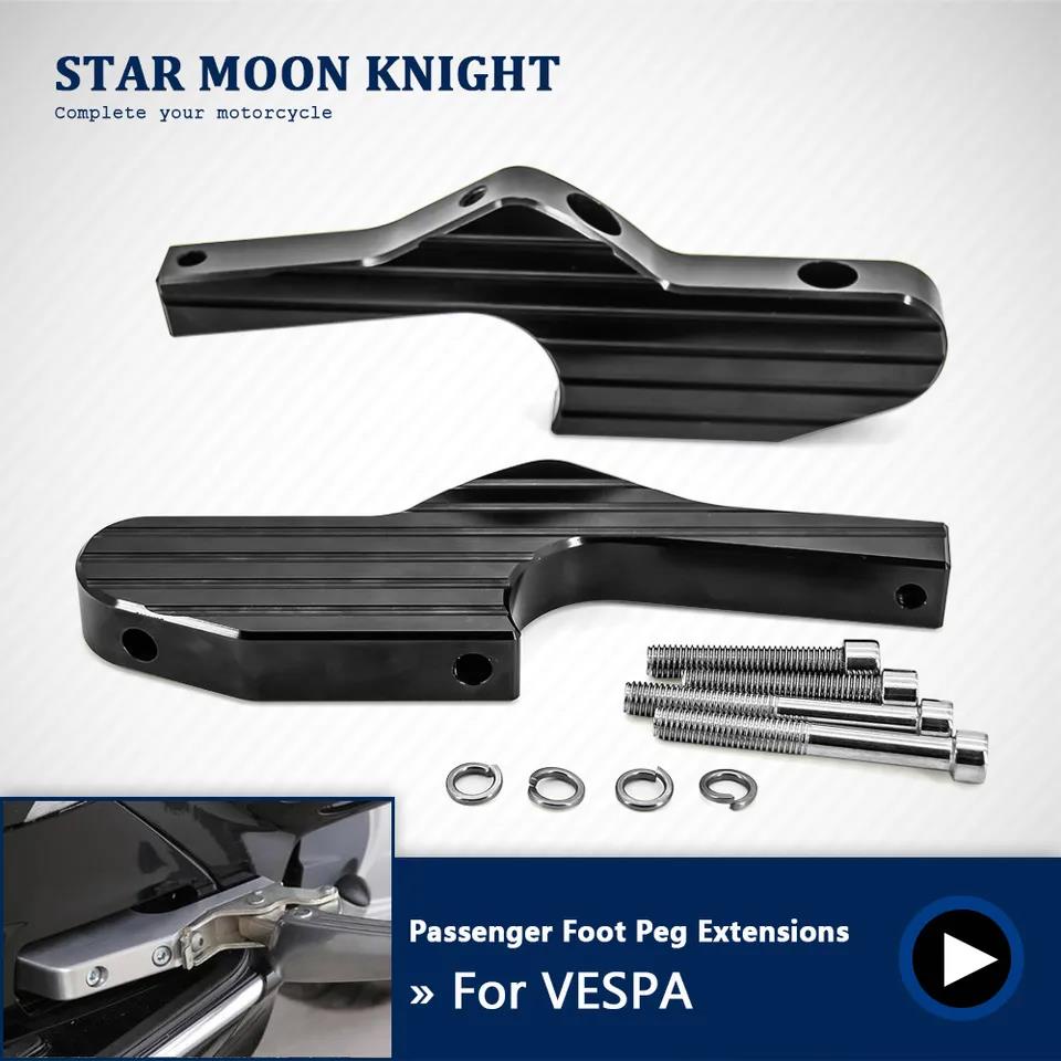 Repose-pieds Passager Pour Vespa GT GTS GTV - Aluminium CNC, Couleurs Au Choix (Noir, Bleu, Rouge, Or, Titane)