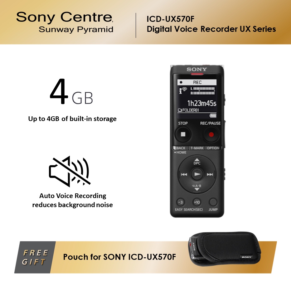 Sony ICD-UX570F Digital Voice Recorder UX Series | UX570 | UX570F