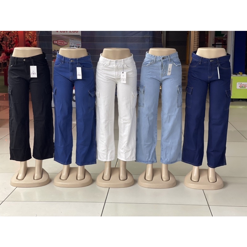 Palazo cargo denim ladis new arrival available colors korien style ...