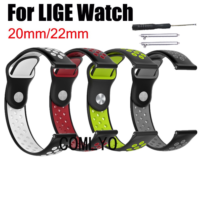 For LIGE Watch Strap Silicone Women Men Band Sports Bracelet