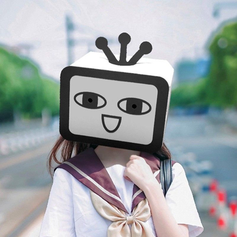 Small TV television creative boom head cartoon pa Trendy Headgear Anime ...