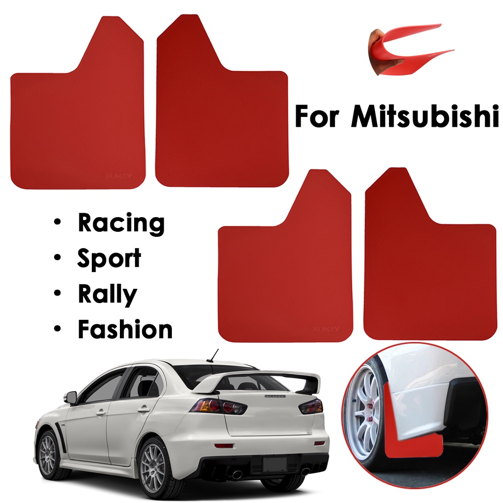 Red Mud Flaps For Mitsubishi lancer Evolution EVO X 4 5 6 7 8 9 ix