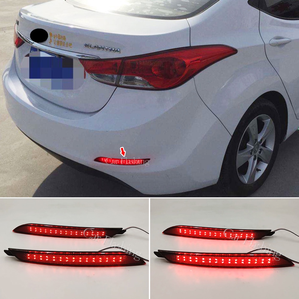 Car Flashing 1 Pair LED Rear Bumper Light For Hyundai Elantra 2012 2013