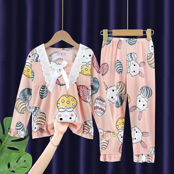 Girls Pyjamas Cute Rabbit Kids Pyjamas Set baju tidur budak perempuan ...