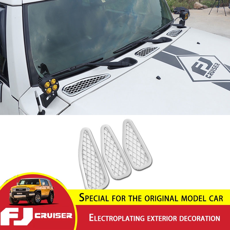 For Toyota FJ Cruiser Hood Air Outlet Sticker Chromium Styling Exterior ...