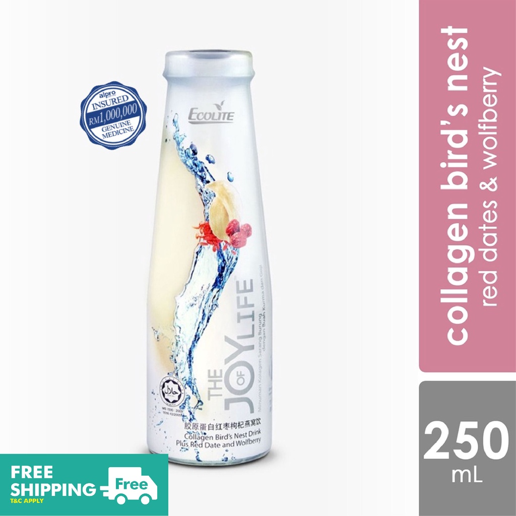 Ecolite Collagen Bird Nest Red Dates + Wolfberry Drink 250ml Shopee