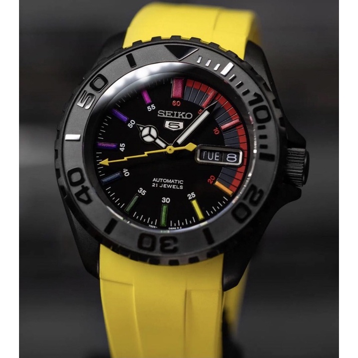 Seiko Mod Tachymeter custom Seikolex modified watch rubber band silicon band strap modify Seiko