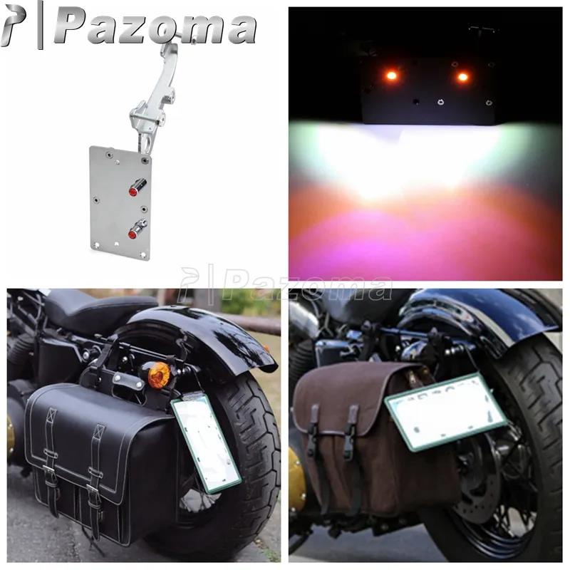 For Harley Chopper Bobber Tail Light Side Mount License Plate Bracket Motorcycle - Foto 8