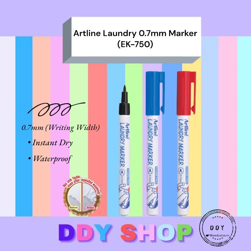 Artline Laundry 0.7mm Marker (EK750) Shopee Malaysia