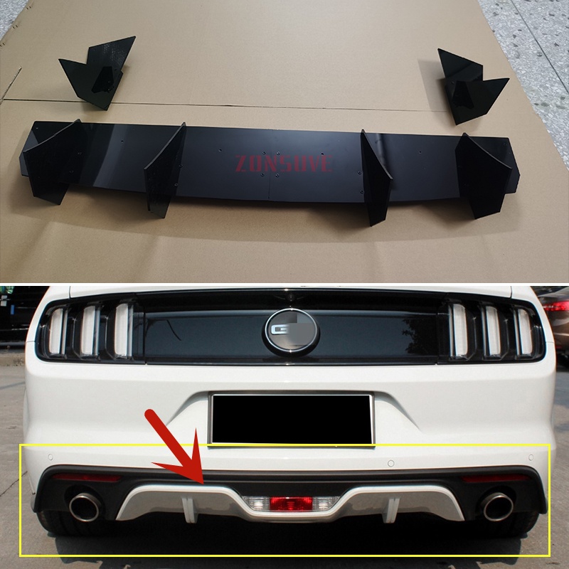 For Ford Mustang Ecobost 2015 2016 2017 Year Rear Bumper Diffuser ...