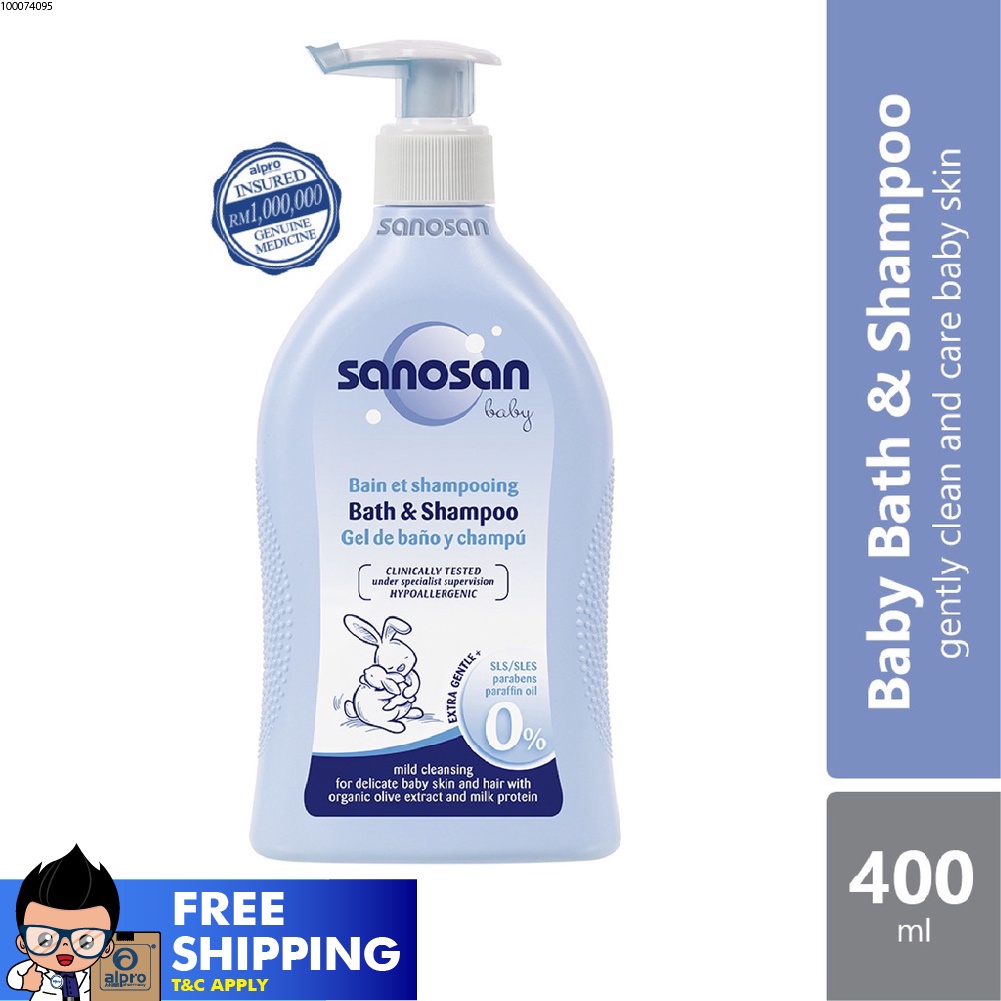 Sanosan Baby Bath and Shampoo 400ml Shopee Malaysia