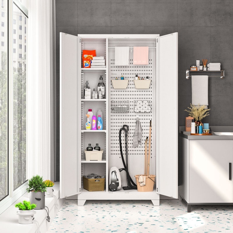 Stainless steel cleaning balcony locker hole board mop storage