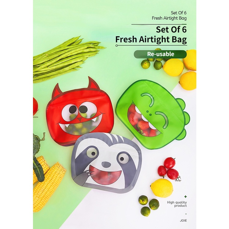 joie creatures Fresh Airtight bag Lunch bag Bag Cartoon Children's Food