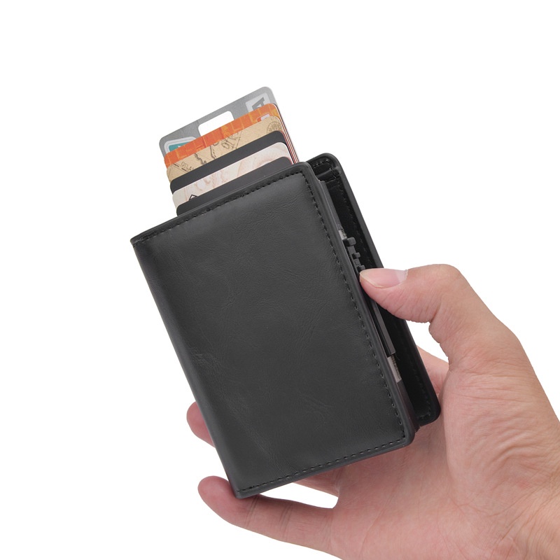Wallet For Men PU Leather Card Holder Wallet Rfid Mini Short Wallet