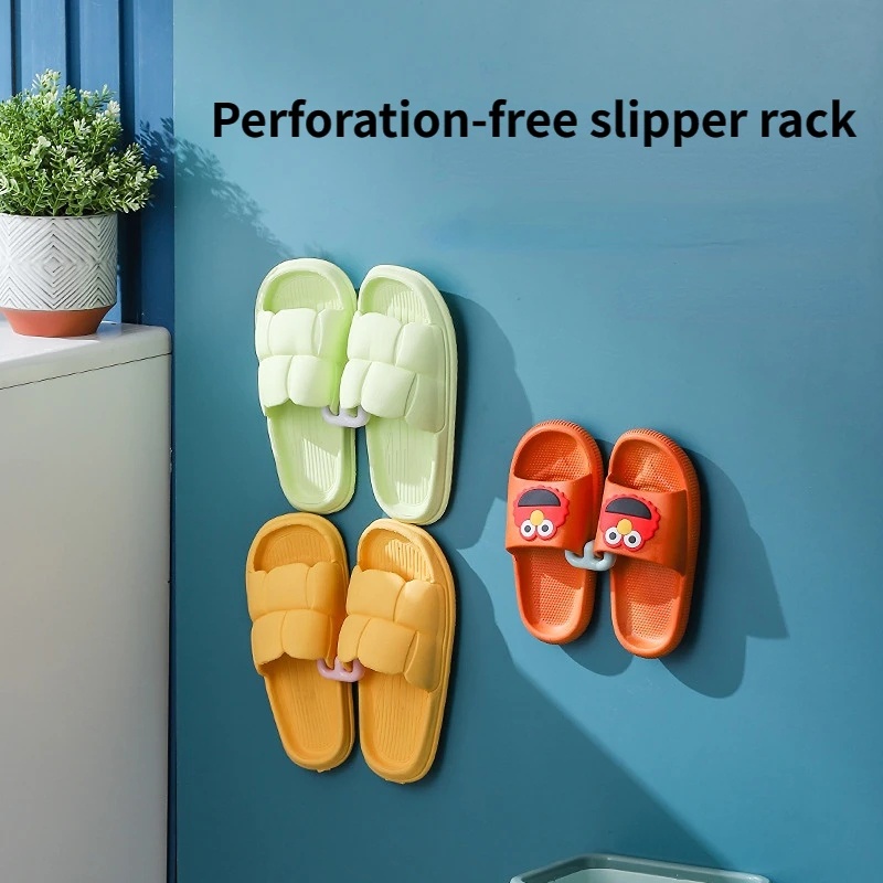 Slippers Rack No Punching Bathroom Simple Slipper Hook Toilet Drainage ...