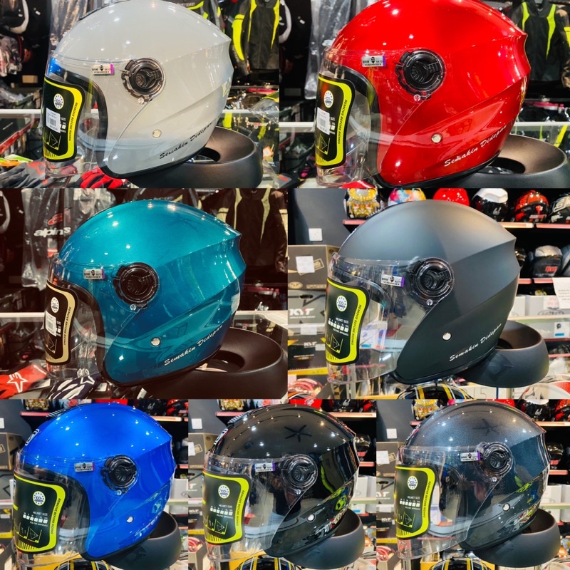 Helmet ACES R1 open face with CLEAR VISOR!! DENGAN SIRIM!! | Shopee ...