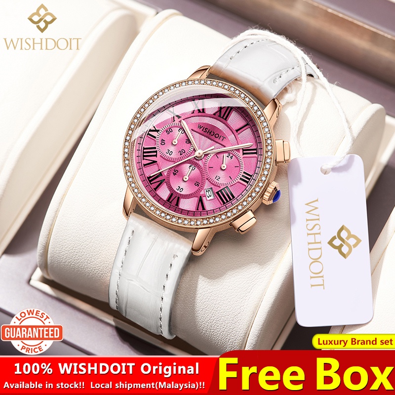 [Malaysia Stock] WISHDOIT Jam Tangan Wanita/Perempuan Original Waterproof Women's Watch Leather