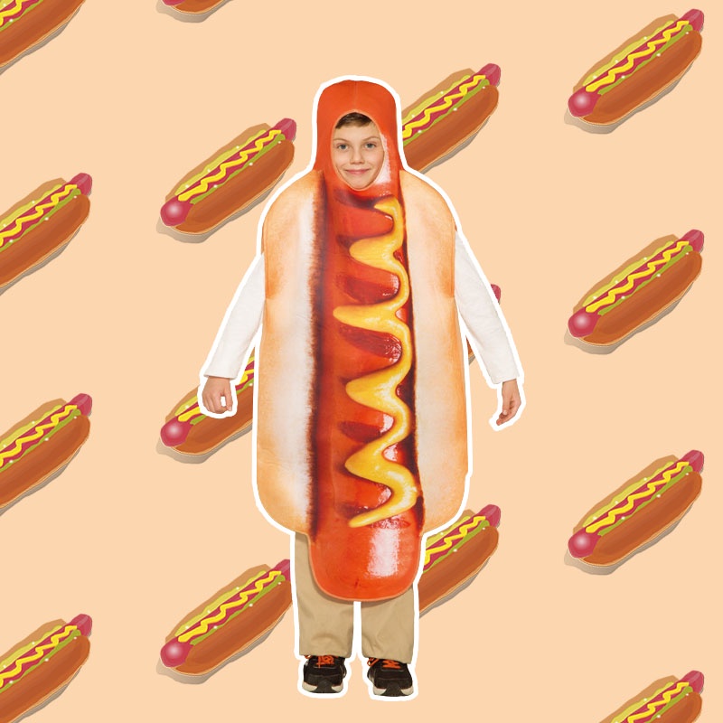Hot Dog Costume for Kids Funny Food Cosplay Suit for Parties Stage
