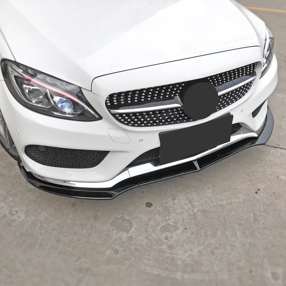 Front Bumper Lip Chin Spoiler Splitter Diffuser For Benz C Class C200 ...