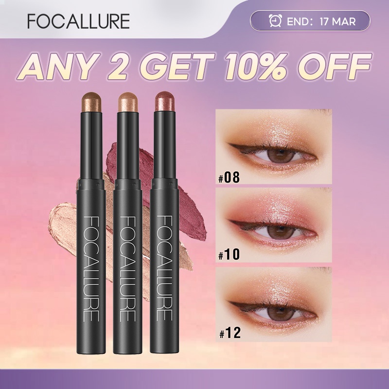 Focallure Matte Shimmer Eyeshadow Pencil 12 Colors Beauty Shimmer Novo