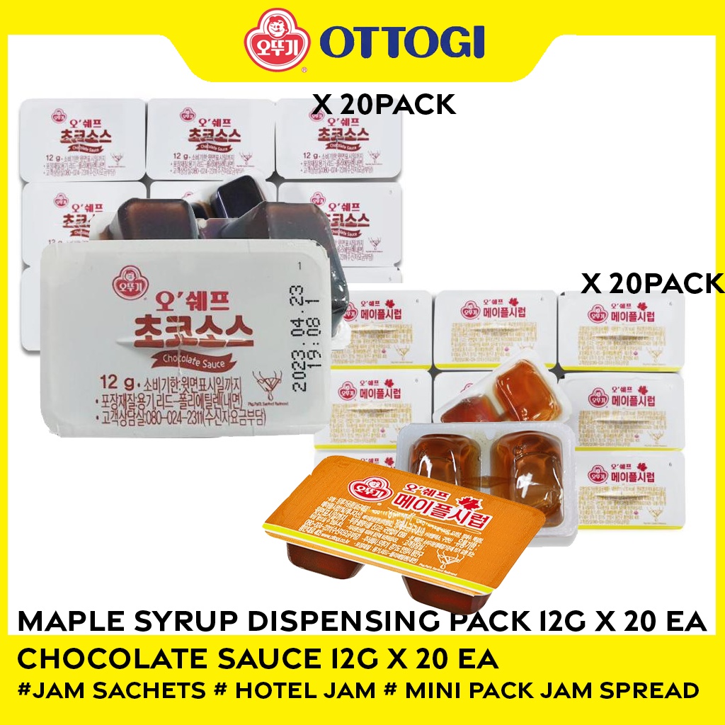 [OTTOGI] Ottogi Maple Syrup Dispensing Pack 12g x 20 ea + Chocolate