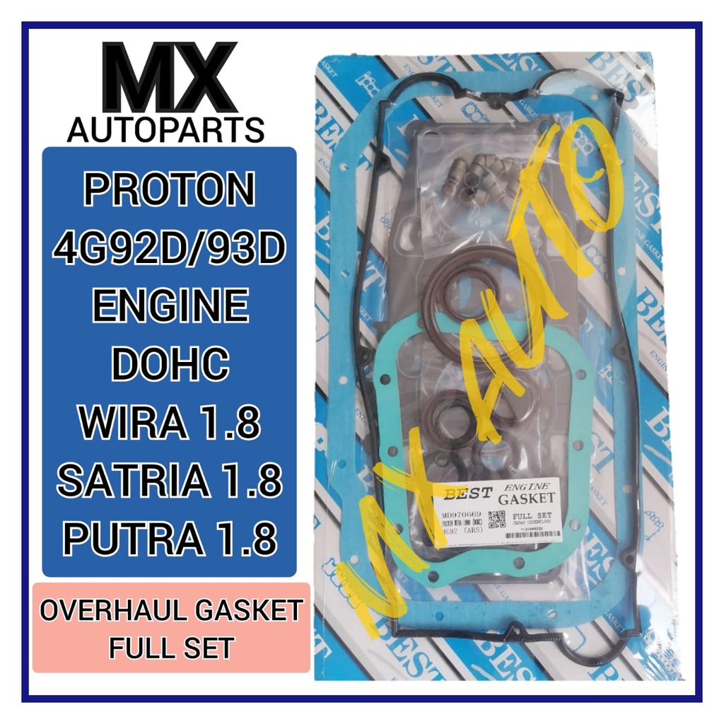 BEST GASKET PROTON WIRA SATRIA GTI PUTRA 1.8 DOHC 4G92 4G93 ENGINE HEAD
