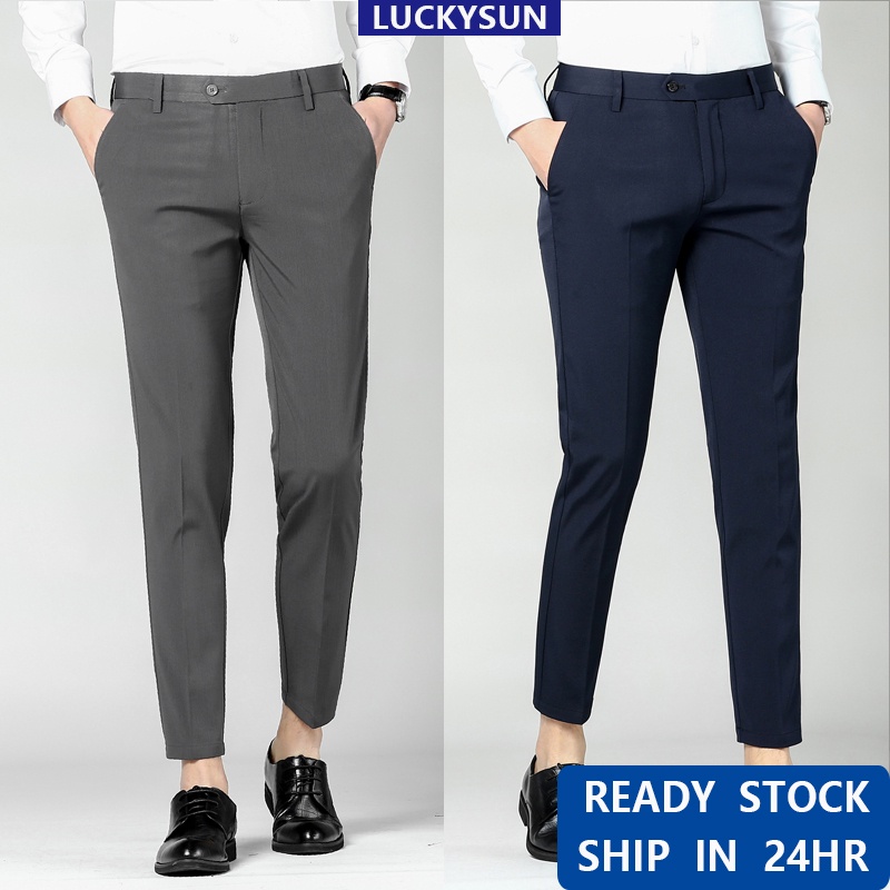 🇲🇾 LOCAL STOCK Black Pants Men Korean Regular Fit Formal Office Long