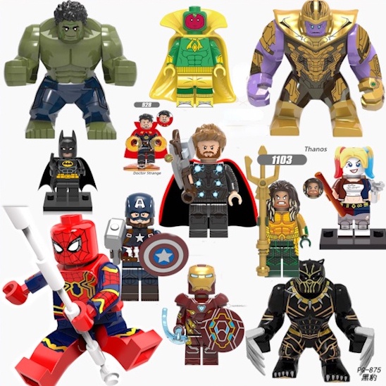 Avengers Lego Minifigures Toy Building IronMan Spiderman Thor Hawkeye ...