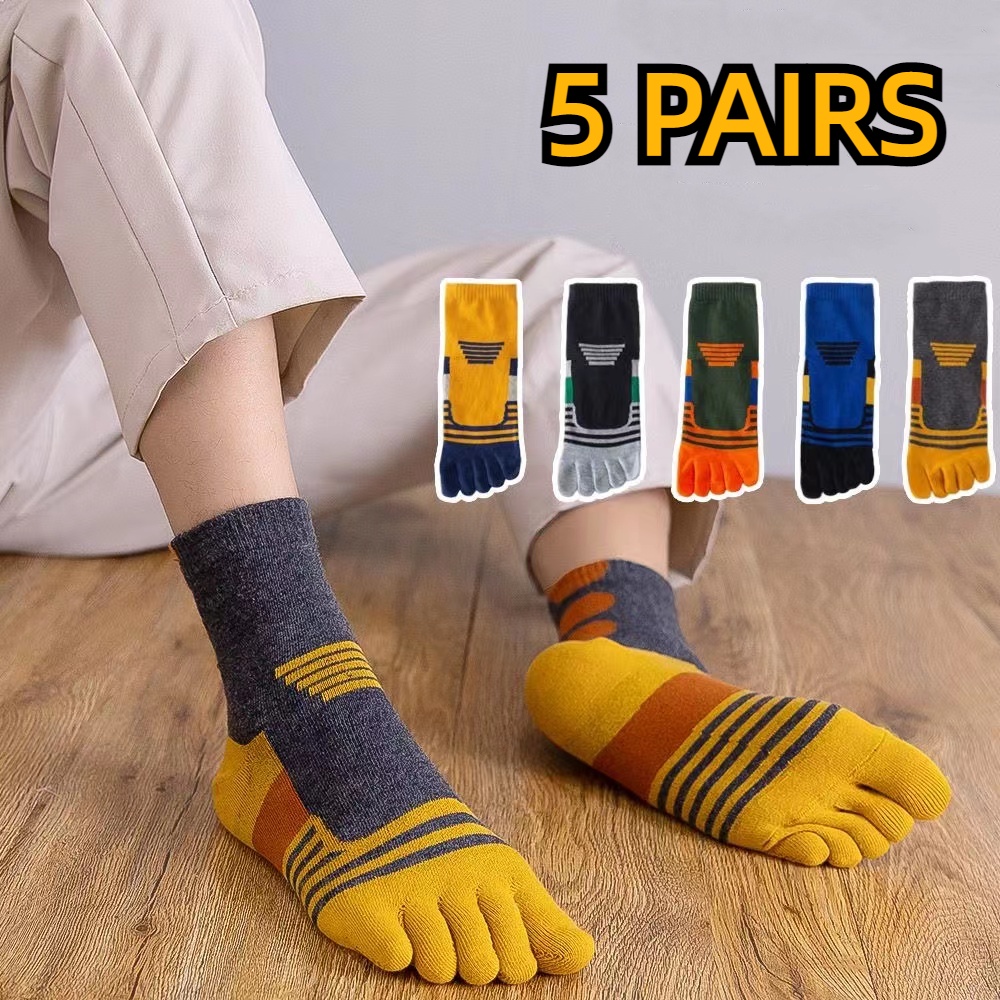 5 Pair Kids Toe Socks Children Sports Socks Five Finger Cotton