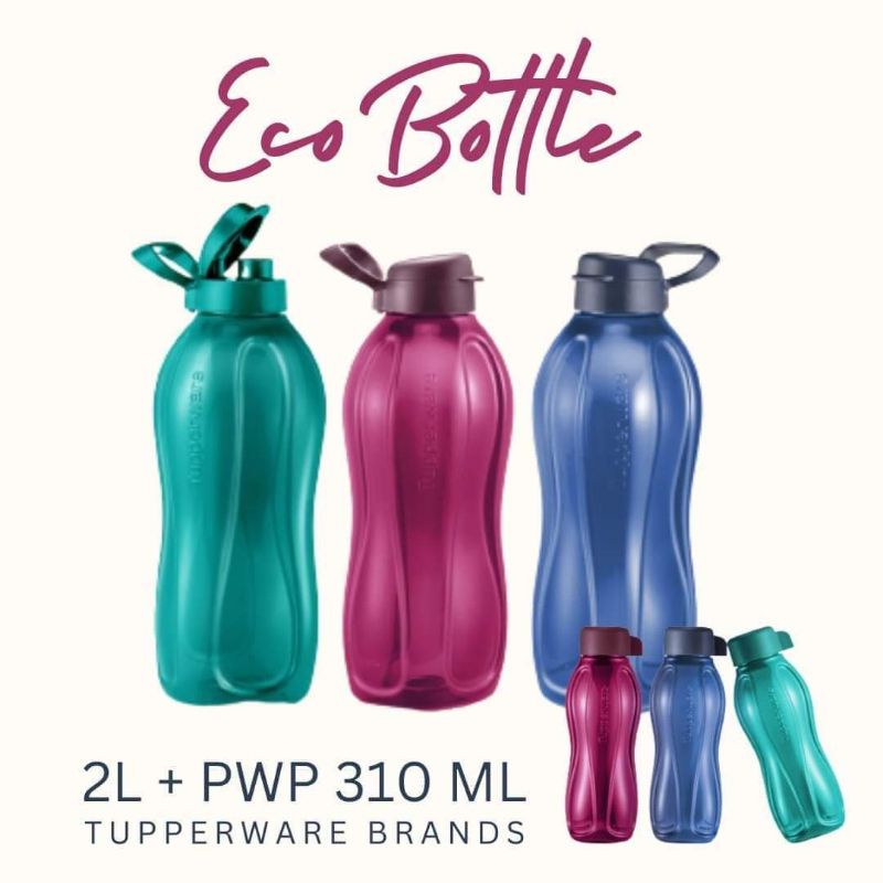 Tupperware Giat Eco Bottle 2L with Handle each. FREE eco bottle 310ml ...