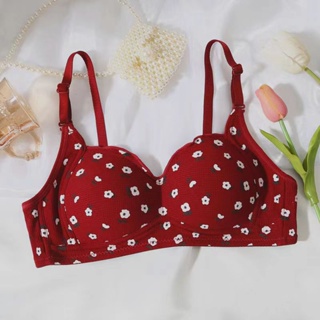 Japanese floral girls bra summer ultra thin no steel ring lingerie  comfortable small chest teenage bra