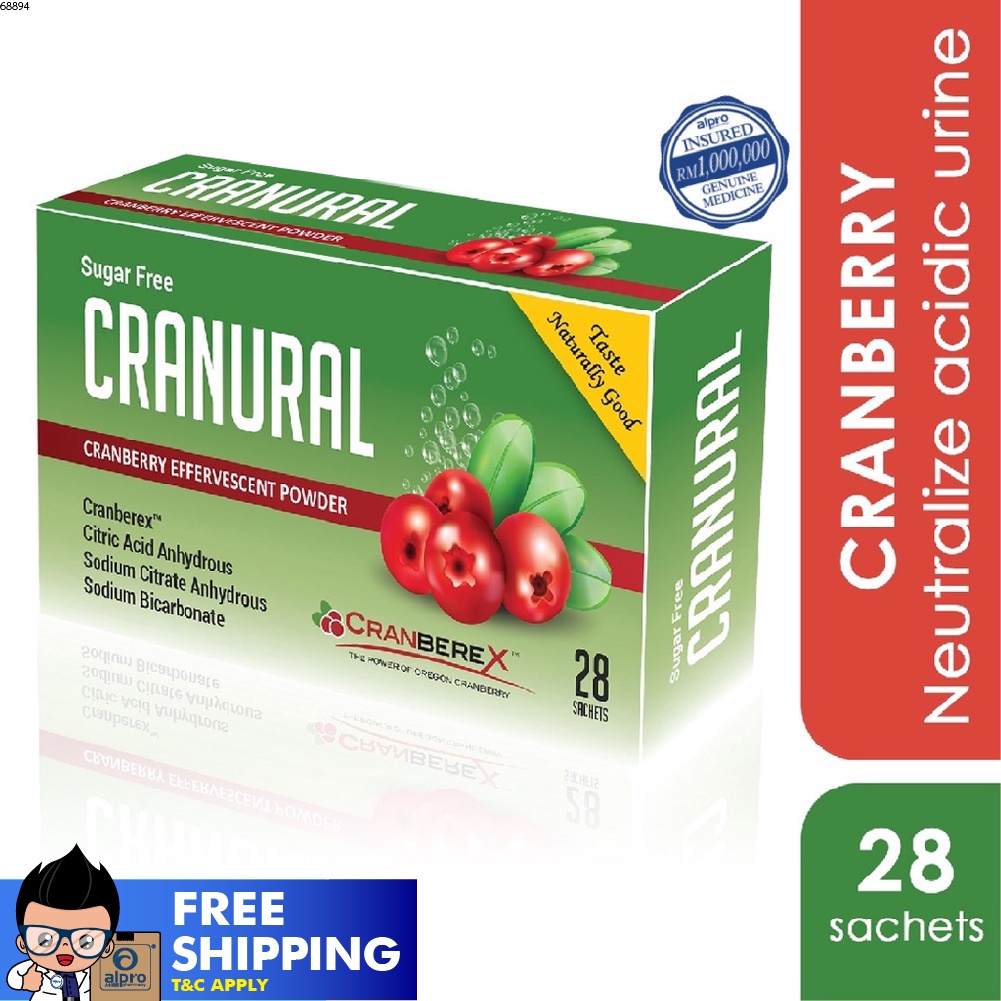 Cranural Cranberries Effervescent Powder for Urinary Tract (28's x 3g