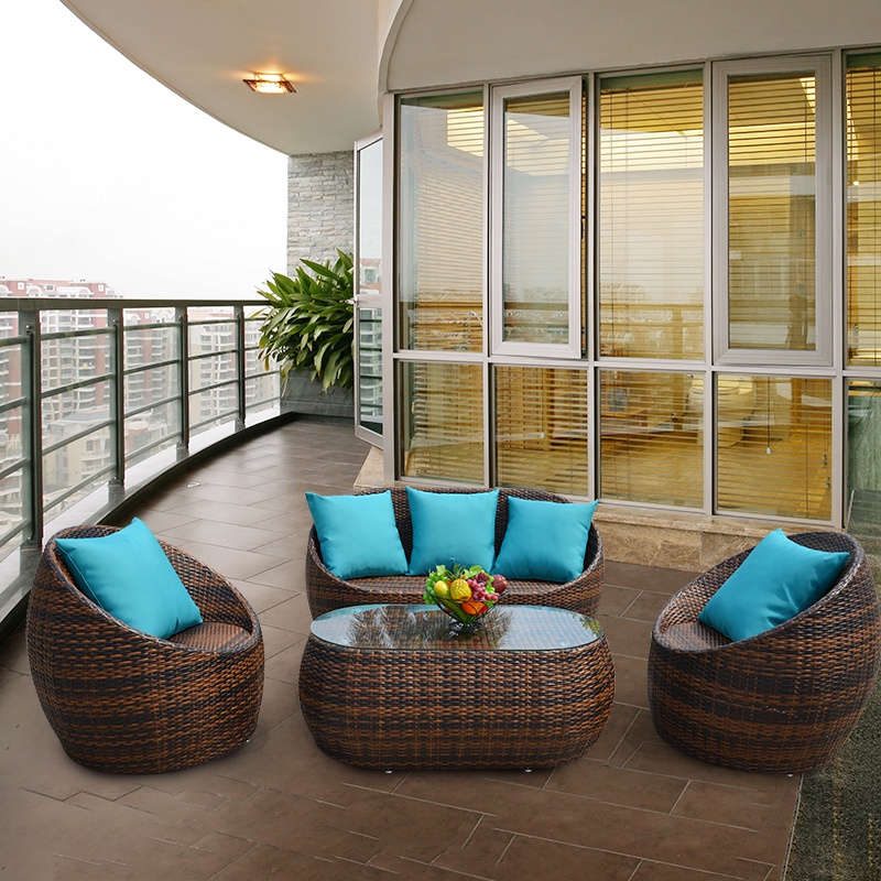 Outdoor Furniture Outdoor Sofa Balcony Rattan Chair Small Coffee Table ...