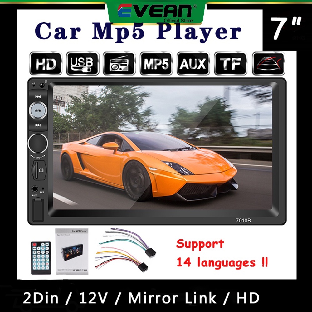 Evean Car Radio MP5 Player 7010B Head Unit HD 2Din Mirror Link Phone