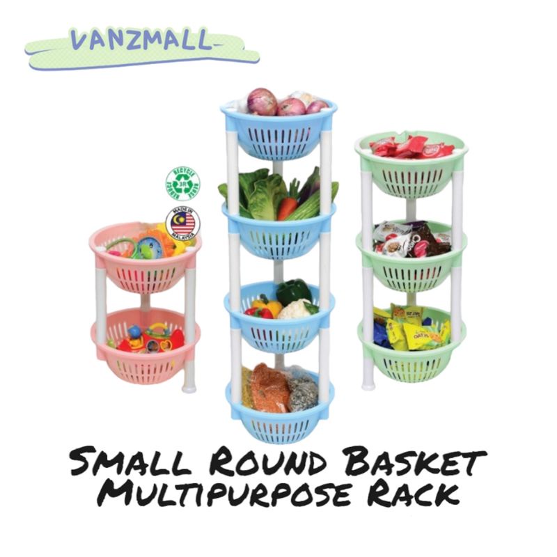 Vanz 2/3/4 Tier Round Multipurpose Small Rack / Rak Barang Serbaguna ...