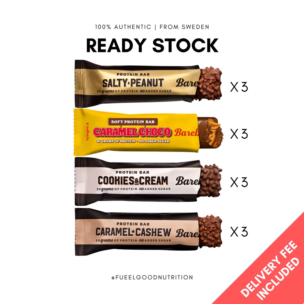 [MIXED] BAREBELLS Protein Bar, 20g Protein, No Added Sugar, Mixed