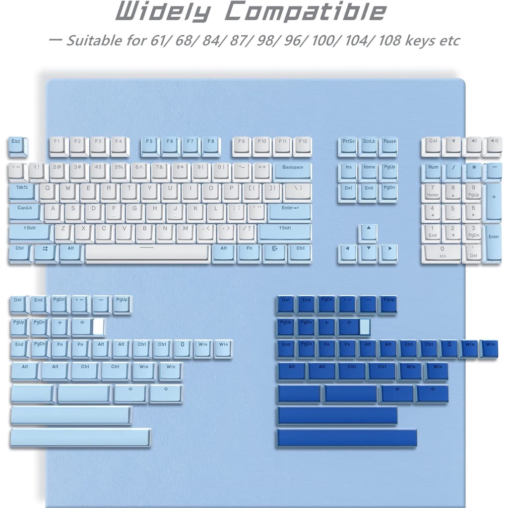 ISA Pudding Keycaps - PBT Keycaps, 141 Key+24 Keys Set Custom Keycap ...