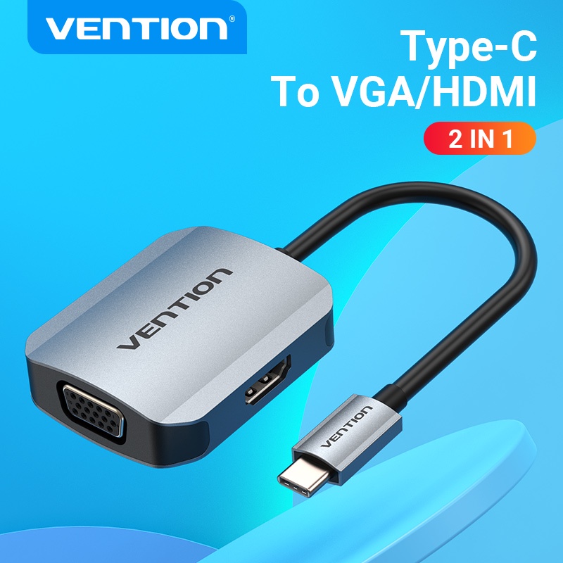 Vention USB C to HDMI VGA Converter USB 3.0 2 in 1 4K 1080P Type C