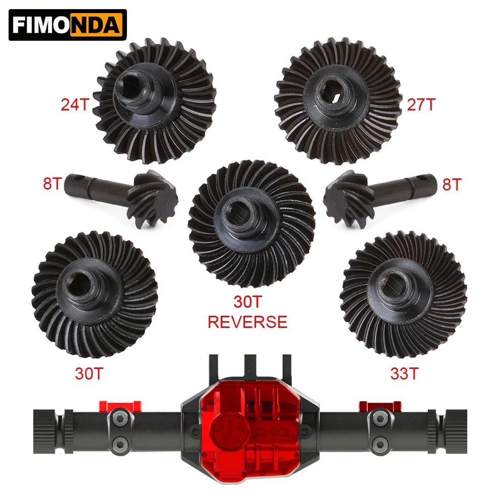 SCX10 Bevel Gear Set Overdrive Underdrive Reverse 8T 24T 27T 30T 33T ...