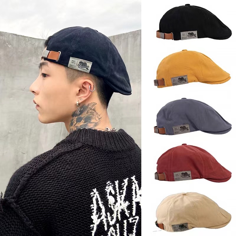 vintage beret cap topi pantai Beret hat Cabbie Fashion baseball cap ...