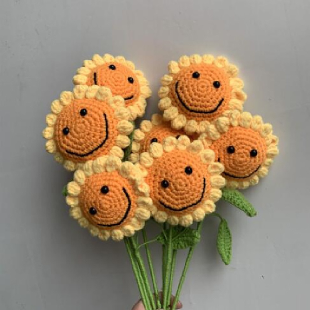 Sunflower Handmade Crochet Flowers Creative Ins Handwoven Artificial