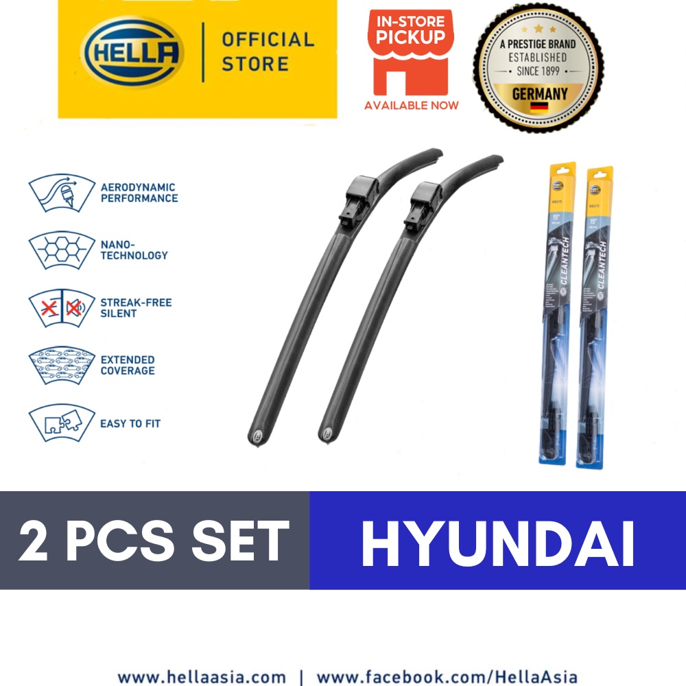 HELLA Cleantech 2.0 Multiadapter Wiper Blades for Hyundai Accent, Atos