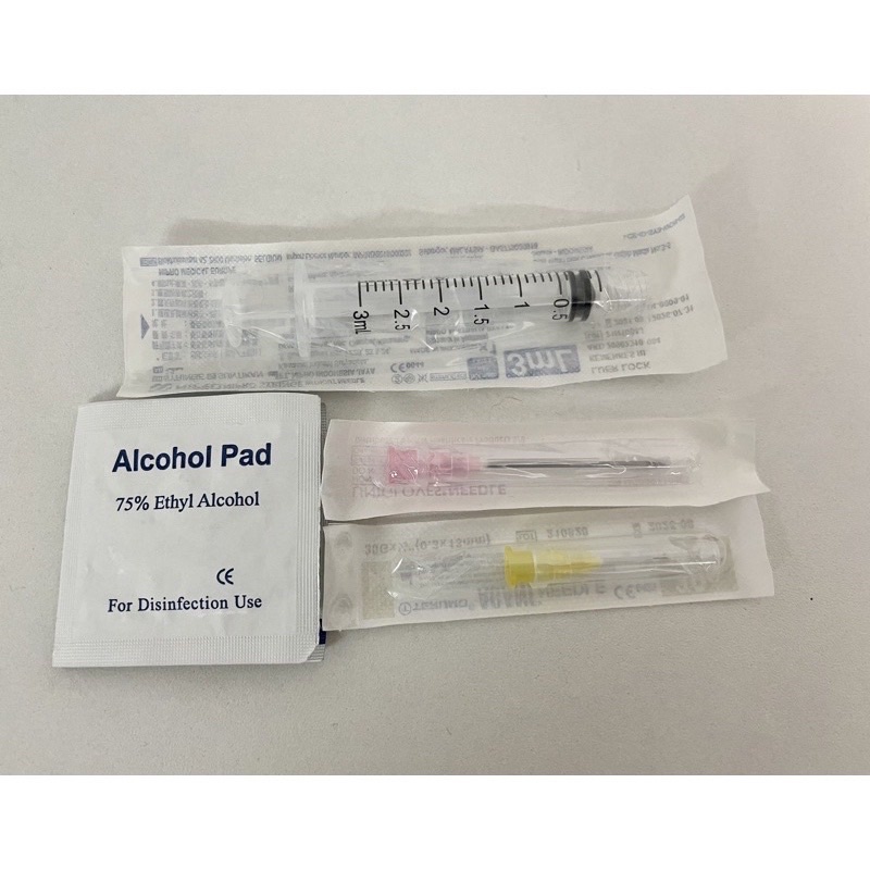 Inject Tools 1ml 3ml 5ml syringe + 18G 30G needle + Alcohol wipe ...