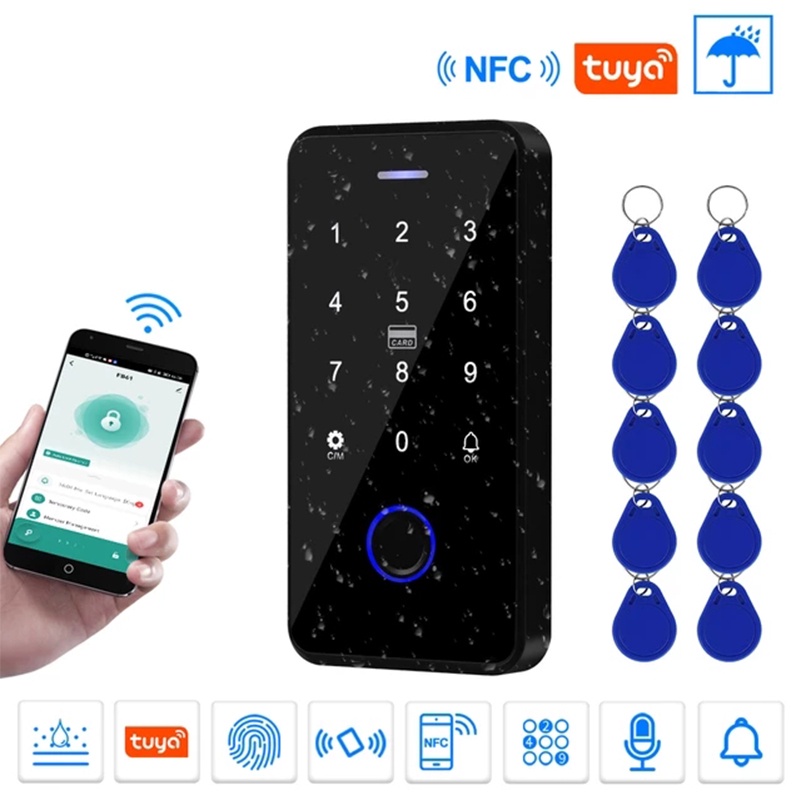 NFC Bluetooth Tuya APP Access Control Keypad Waterproof RFID Keyboard ...