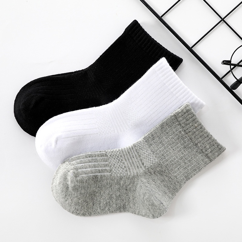 Children's Sports Socks Kids Pure White Sports Socks 4-16 Children's ...