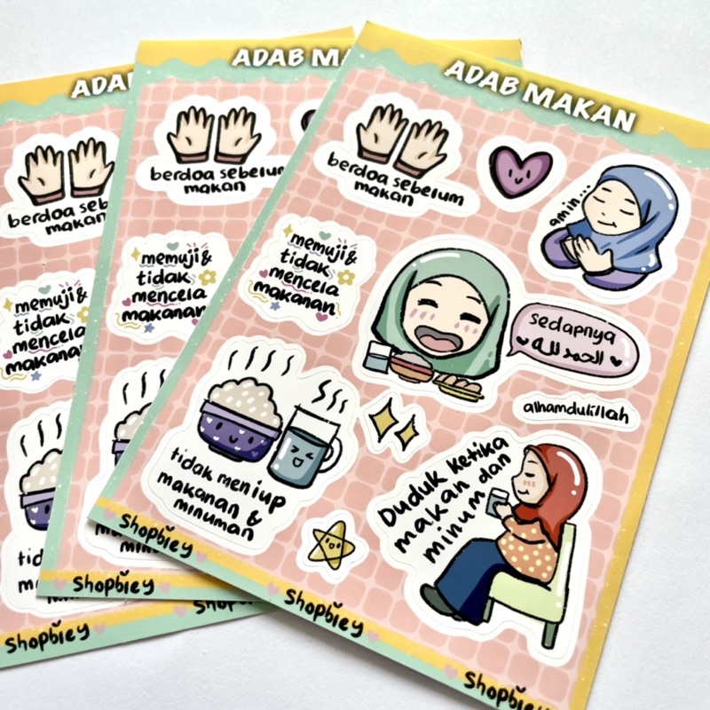 Sticker ADAB MAKAN islamic sticker for child school and journalling and ...
