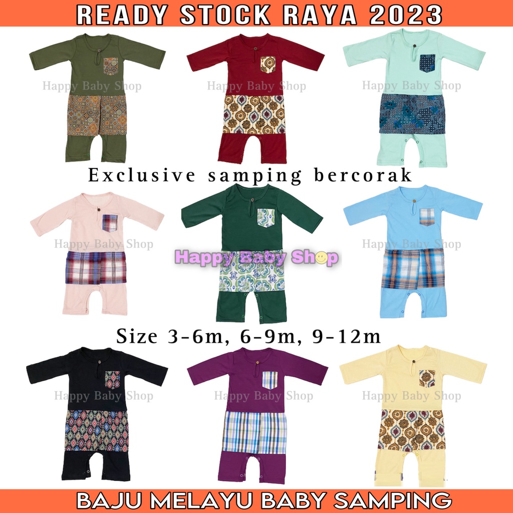 RAYA2023- Romper Baju Melayu Baby Jumper Baju Melayu Samping Ready ...