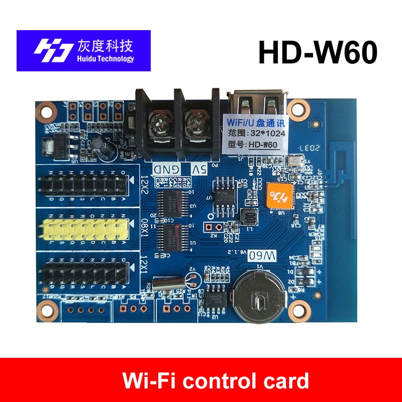 HD-W60 HUIDU W60 Single - Dual Color LED Display Controller USB Wifi ...